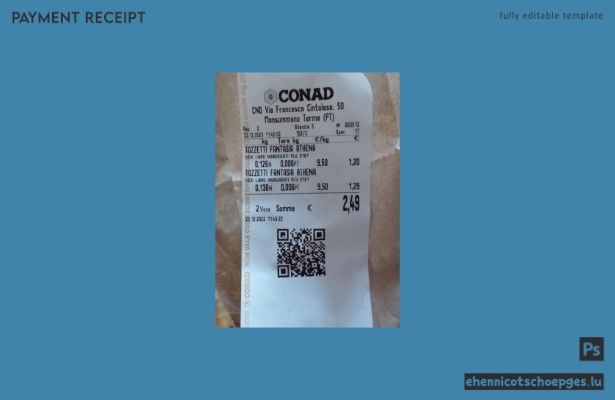 Beispiel für einen Zahlungsbeleg eines Conad-Einzelhandelsgeschäfts